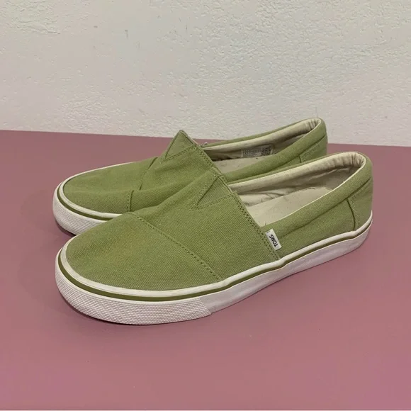 TOMS Alpargata Fenix Slip On Cedar Green Washed Canvas Shoes Size 8 casual - Picture 1 of 10